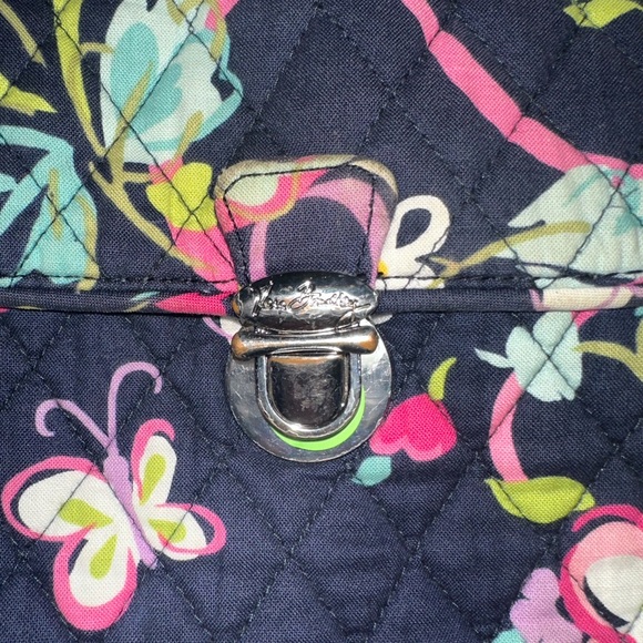 Vera Bradley Crossbody Navy with Floral & Butterfly Print Cross Body Bag - Picture 5 of 5